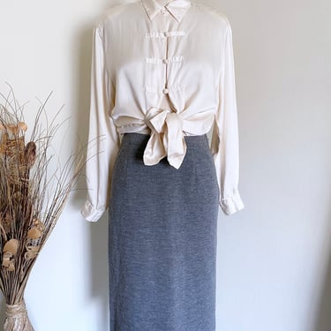 Vintage 60's Grey Knit Skirt by Marchesa di Gresy, S 