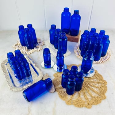 Vintage Cobalt Blue Glass Medicine Bottles, Bromo Seltzer, 29 - sold individually, create your own collectible glass collection 1915 to '50s 