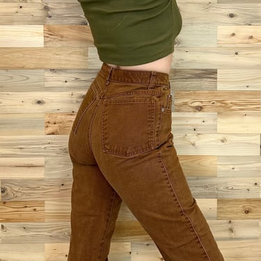 90's Brown High Waisted Vintage Jeans / Size 25 