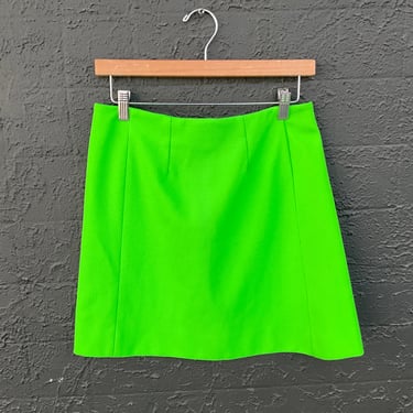 70s Acid Green Mini Skirt