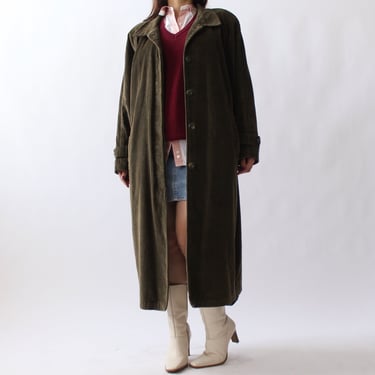 Vintage Olive Corduroy Duster