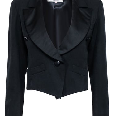 Yves Saint Laurent - Black Crop Blazer Sz 2