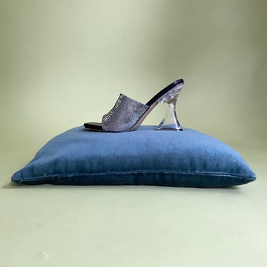 vintage silver lucite heel pumps size 38 