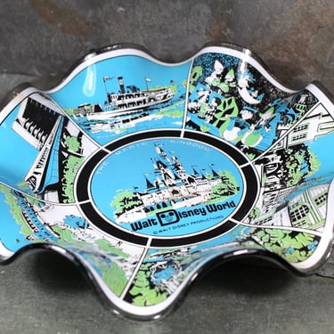 Vintage Walt Disney World Magic Kingdom Souvenir Trinket Dish | Circa 1960s | Cinderella's Castle | Main Street USA | Orlando Florida 