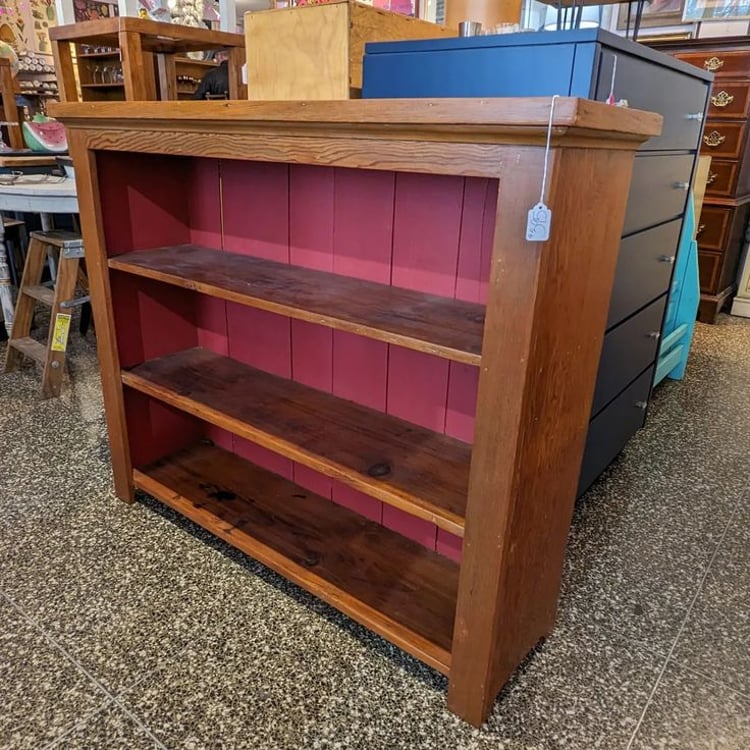 Handsome antique pine bookshelf 48.25x13x40" Call 202.232.8171 to purchase.