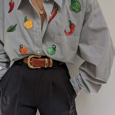 Favorite Vintage Summer Produce Embroidered Shirt