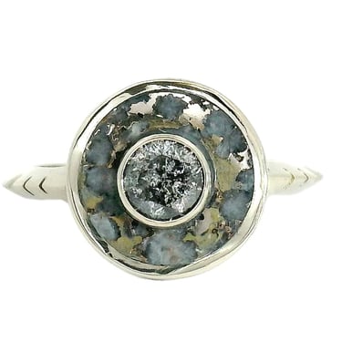 Galaxy Diamond and Native Silver Cerclen Ring