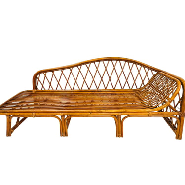 #1559 Vintage Bamboo &amp; Rattan Chaise Lounge