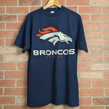 Vintage 90s NFL Denver Broncos Football Logo ORIGINAL Sports Tee - Large 