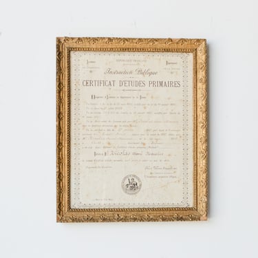 Framed Certificated of Studies | Dated 1927