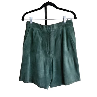 Vintage 90s Green Suede Shorts by Foxrun 