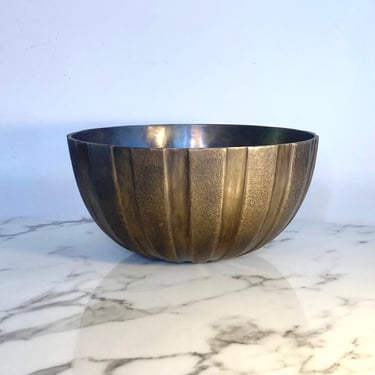 Heavy art deco style metal decorative bowl 