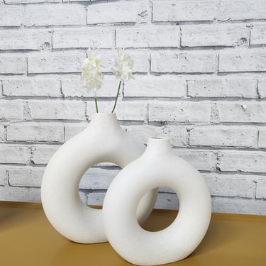 Pair of Ceramic Circle vases 