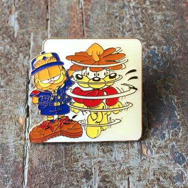 Vintage PAWS Garfield and Odie Cub Scouts Cartoon Animated Enamel Pin 
