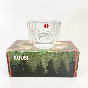 One Vintage IITTALA FINLAND KUUSI Pine Tree Votive Candle Holder JORMA VENNOLA