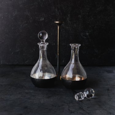 Glass and Silver Cruet Set