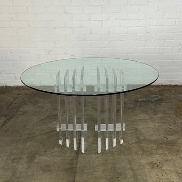 Vintage Lucite and glass dining table 
