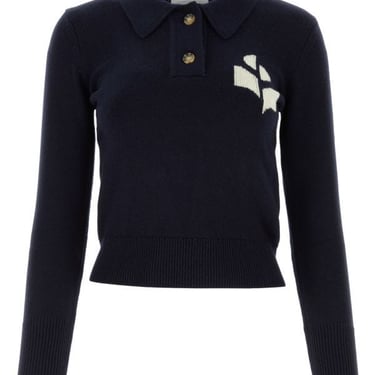 Isabel Marant Etoile Woman Midnight Cotton Blend Nola Polo Shirt