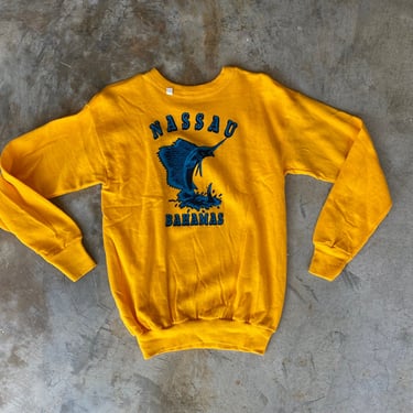 70s Deadstock Nassau Bahamas Sweatshirt Yellow 