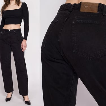 Vintage Black Calvin Klein High Waisted Jeans - Medium, 30" | 90s Y2K CK Denim Tapered Leg Mom Jeans 