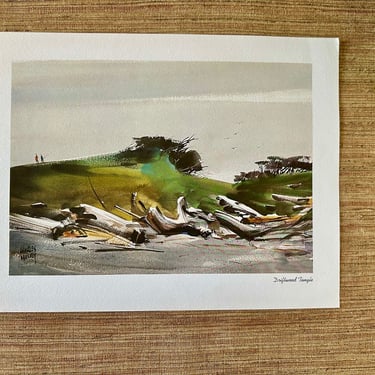 Vintage Charles Mulvey Driftwood Tangle Watercolor Print - Signed - 1971 