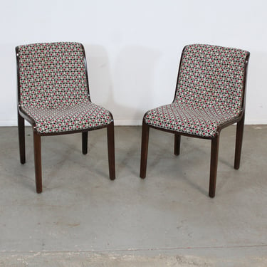 Pair of Mid Century Modern Bill Stephens Knoll Black Walnut Side Chairs 