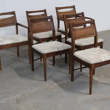 Set of 6 Mid-Century Danish Modern American of Martinsville Merton Gershun Walnut Dining Chairs 