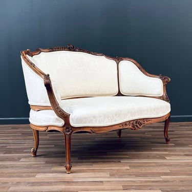 French Antique Louis XV-Style Love Seat Sofa, c.1950’s 