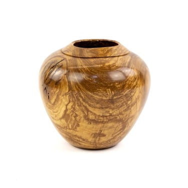 Goines Hand-Turned Apple Wood Signed Vase 