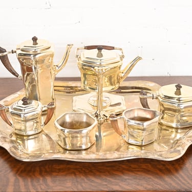 Tiffany Studios New York Silver Plate Coffee or Tea Service Set, Circa 1910