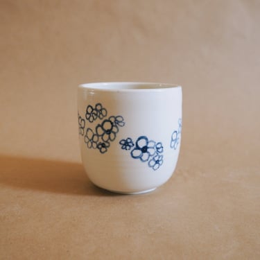 Bamboo Brush Porcelain Tumbler Cup // Floral 