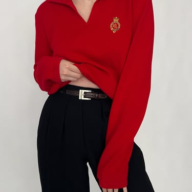 Vintage Ralph Lauren Ruby Crest Collared Sweater