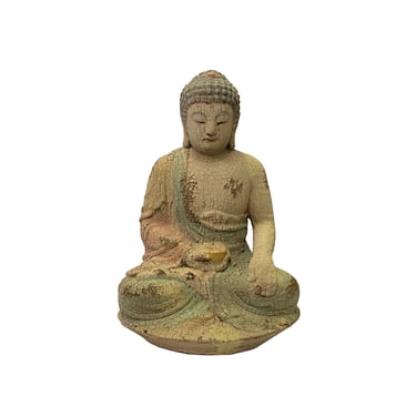 Rustic Wood Sitting Gautama Amitabha Shakyamuni Buddha Statue ws3256E 