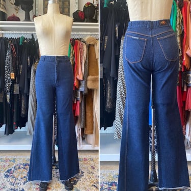 vintage 70s union gap high waist straight leg jeans, fitted mom retro, 27 waist 