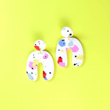 Paint Splatter | Dangly Arch Earrings