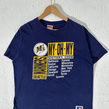 Vintage 1990s Seattle Mariners "My Oh My" Victory Tour T Shirt Size XL