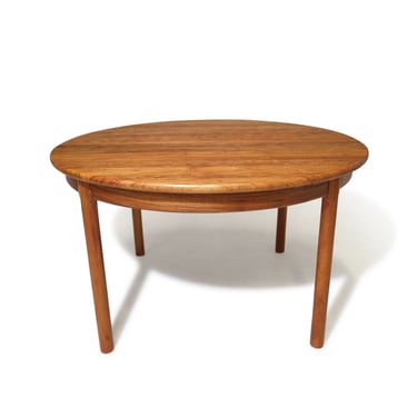 Scandinavian Solid Exotic Wood Round Dining Table with Leaves