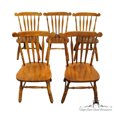 Set of 5 VIRGINIA HOUSE Solid Hard Rock Maple Colonial Early American Dining Side Chairs 1300-312 