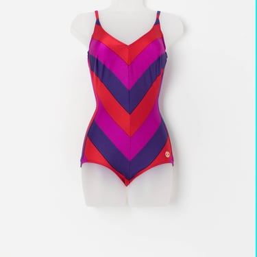 Vintage Club Azur striped swimsuit - Small 