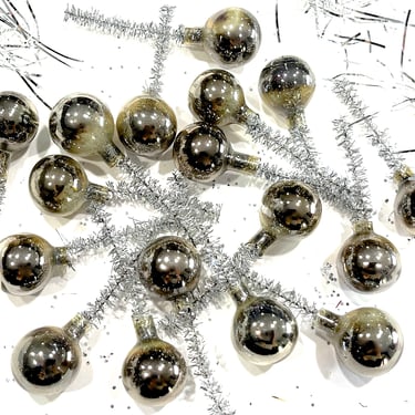 VINTAGE: 19pc - Handblown Glass Bulb Pick, Ornaments, Decorations, Crafts, Corsage, Christmas, Holiday, Mercury Picks - SKU 00034360 