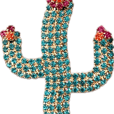 Rhinestone Saguaro Cactus Brooch