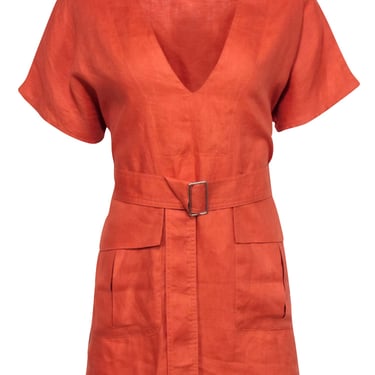Matthew Bruch - Terracotta Orange Belted Dress Sz 2
