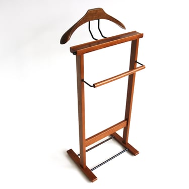 Vintage Night Valet Mid- Century Dressboy Bedside Table Valet Stand Wood Bedroom Furniture 1960s 