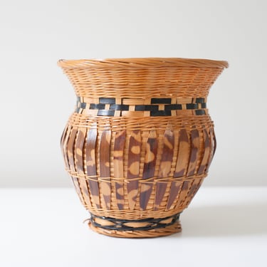 Vintage Rattan Vase 