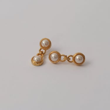 Vintage Stacked Pearl Earrings