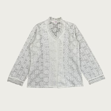 (L) White Lace Blouse