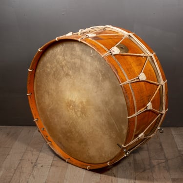 Antique Leather Football Helmet and Stand c.1900