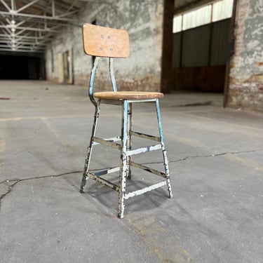 Vintage Pollard Shop Stool Chicago Industrial Seating 