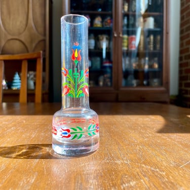 Vintage Clear Glass Bud Vase | Swedish Danish Nordic Floral Design 