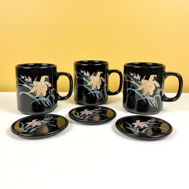 Set of 3 Floral Mug/Coaster Sets 